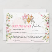 サファリ野生動物養子縁組証明書 招待状 (正面)