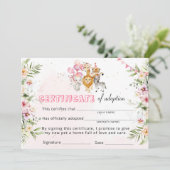 サファリ野生動物養子縁組証明書 招待状 (スタンド正面)