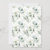 サファリ金ゴールド緑葉ベビーシャワー 招待状 (裏面)