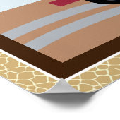 サファリ鉄道動物子供部屋アートポスター ポスター (角)