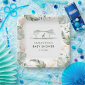 サファリ離れパームシャワーズ ペーパープレート (パーティー)