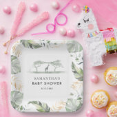 サファリ離れパームシャワーズ ペーパープレート (パーティー)