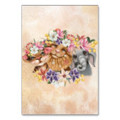 サファリ風の赤ちゃんシャワーの招待金ゴールド テーブルナンバー (裏面)