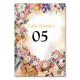 サファリ風の赤ちゃんシャワーの招待金ゴールド テーブルナンバー