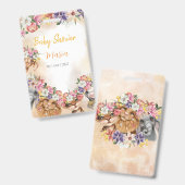 サファリ風の赤ちゃんシャワーの招待金ゴールド バッジ (表裏)