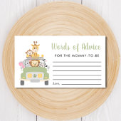 サファリ風の赤ちゃんシャワーアドバイス エンクロージャーカード