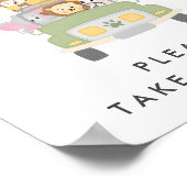 サファリ風の赤ちゃんシャワーサインを取る ポスター (角)