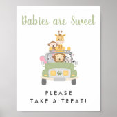 サファリ風の赤ちゃんシャワーサインを取る ポスター (正面)