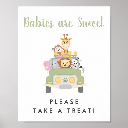サファリ風の赤ちゃんシャワーサインを取る ポスター (正面)