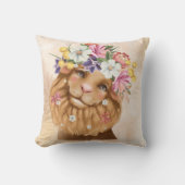 サファリ風の赤ちゃんシャワーピンクと金ゴールド クッション (正面)