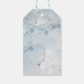 サファリ風の赤ちゃんシャワー招待ブルー ギフトタグ (裏面)