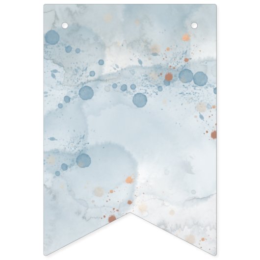 サファリ風の赤ちゃんシャワー招待ブルー バンティングフラッグ (第3の旗)