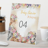 サファリ風の赤ちゃんシャワー金ゴールド 台座サイン (インサイチュ)