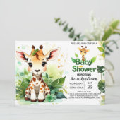 サファリ風キリンの赤ちゃんシャワー 招待状 (スタンド正面)