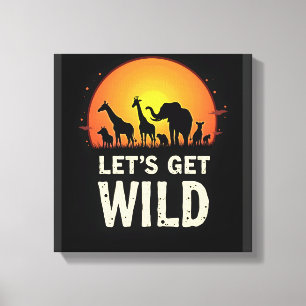 サファリ風デザイン メンズ レディース キッズ 動物好き キャンバスプリント