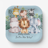 サファリ風ベビーシャワーカスタム紙プレート ペーパープレート (正面)