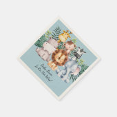 サファリ風ベビーシャワーナプキン スタンダードカクテルナプキン (角)