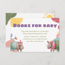 サファリ風ベビーシャワーブックベビーカード