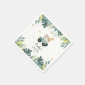 サファリ風ベビーシャワー紙ナプキンドライブ スタンダードカクテルナプキン (角)