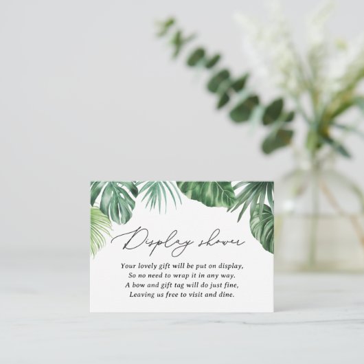 サファリ風ベビーシャワー緑のディスプレイシャワー エンクロージャーカード (スタンド正面)