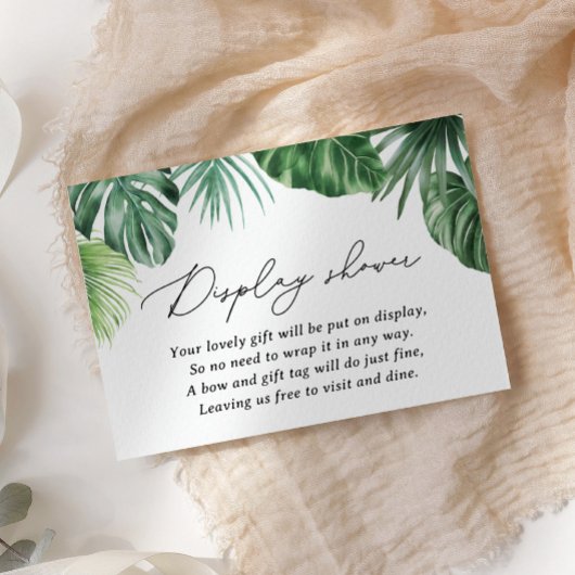 サファリ風ベビーシャワー緑のディスプレイシャワー エンクロージャーカード