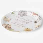 サファリ風ベビーシャワー ペーパープレート (アングル)