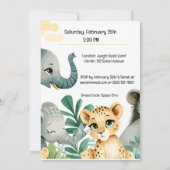 サファリ風ベビーシャワー 招待状 (裏面)