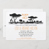 サファリ風ベビーシャワー 招待状 (正面/裏面)