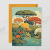 サファリ鮮やかジャングルシーン ポストカード (正面/裏面)