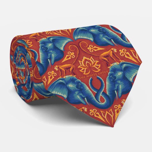 サファリ鮮やかタペストリーパターン – ザホワイトロータス ネクタイ (ロール)
