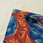 サファリ鮮やかタペストリーパターン – ザホワイトロータス ビーチタオル (インサイチュ)