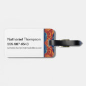 サファリ鮮やかタペストリーパターン – ザホワイトロータス ラゲッジタグ (裏面横)