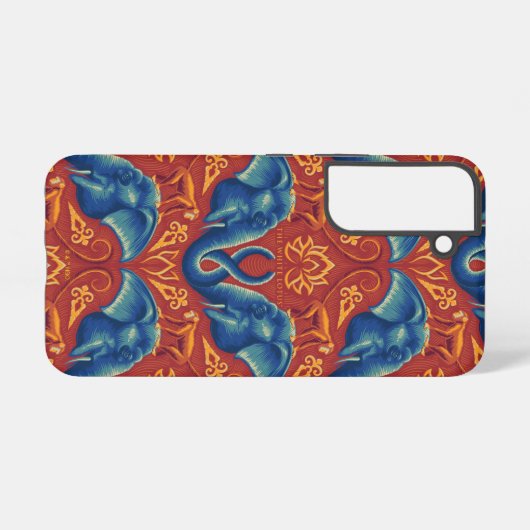 サファリ鮮やかタペストリーパターン – ザホワイトロータス SAMSUNG GALAXYケース (裏面横)