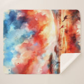 サファリ鮮やかーサンセット シェルパブランケット (正面(横))