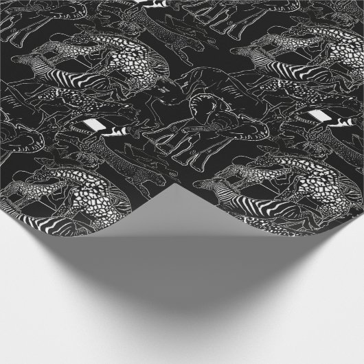 サファリ黒と白かわいいギフトユニーク|過去記事 ラッピングペーパー (角)