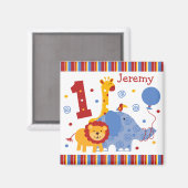 サファリ1歳の誕生日カスタム磁石 マグネット (正面/裏面)