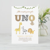 サファリ1歳の誕生日招待状（スペイン語） , 1歳の誕生日 招待状 (スタンド正面)