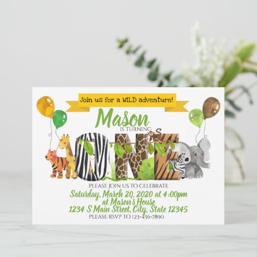 サファリ1歳の誕生日 招待状 (スタンド正面)