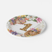 サファリ1st最初のモンキーライオン野生動物の誕生日 ペーパープレート (アングル)