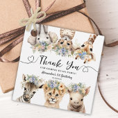 サファリ1th誕生日パーティージャングル動物の少年 フェイバータグ