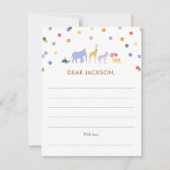 サファリ1th誕生日パーティータイムカプセル ノートカード (正面)