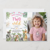 サファリ2ワイルド2歳の誕生日の写真 招待状 (正面)