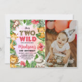 サファリ2ワイルド2歳の誕生日の写真 招待状 (正面)