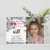 サファリ3rdガールヤングワイルドスリーフォト誕生日 招待状 (スタンド正面)