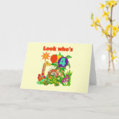 サファリ4th誕生日Tシャツとギフト カード (黄色い花)