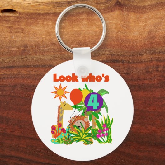 サファリ4th誕生日Tシャツとギフト キーホルダー (正面)