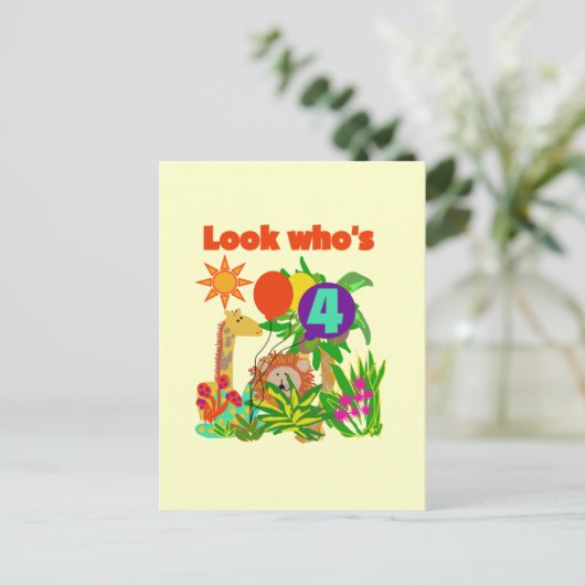 サファリ4th誕生日Tシャツとギフト ポストカード (スタンド正面)