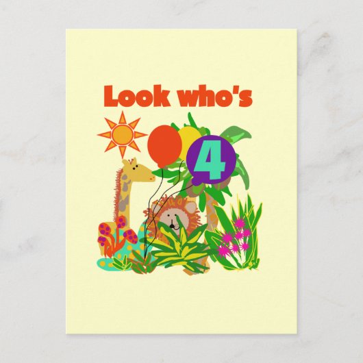 サファリ4th誕生日Tシャツとギフト ポストカード (正面)