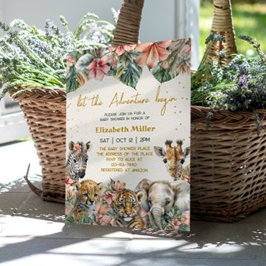 サファリ・アドベンチャー・ベビーシャワー 招待状