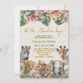 サファリ・アドベンチャー・ベビーシャワー 招待状 (正面)